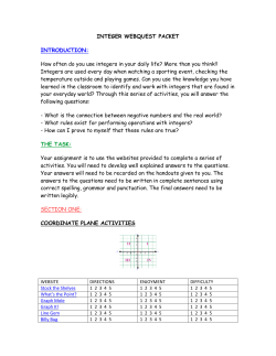 integer webquest