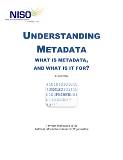 Understanding Metadata - National Information Standards