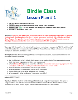 Birdie Lesson 1 - The First Tee of the Triad