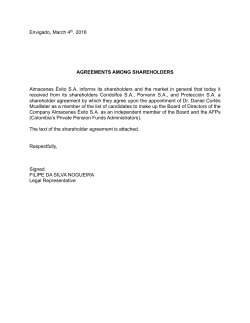 Envigado, March 4th, 2016 AGREEMENTS AMONG