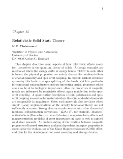 Chapter 15 Relativistic Solid State Theory