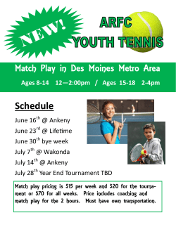 Match Play in Des Moines Metro Area Schedule