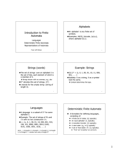 Strings Languages Deterministic Finite Automata