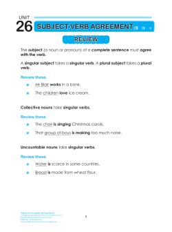 26 subject-Verb aGreement - Singapore Asia Publishers