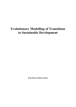 Evolutionary Modelling of Transitions to Sustainable - VU-dare