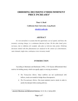 ordering decisions under imminent price increases[1]