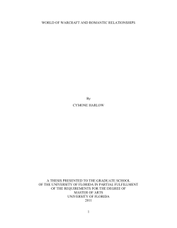 1 WORLD OF WARCRAFT AND ROMANTIC RELATIONSHIPS By