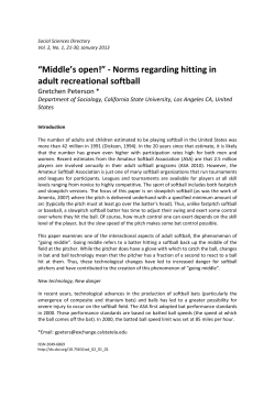 &ldquo;Middle`s open!&rdquo; - Norms regarding hitting in adult recreational softball