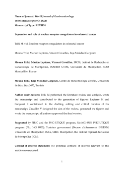 Nuclear receptor coregulators in colorectal cancer