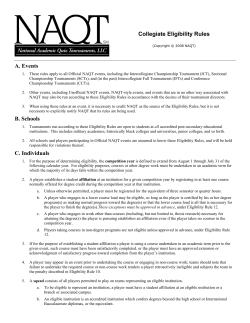 Collegiate Eligibility Rules - National Academic Quiz Tournaments