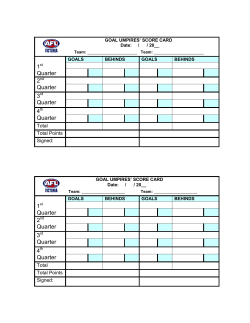 GOAL UMPIRES` SCORE CARD