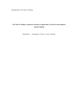 Running Head: The Value of Nothing The Value of Nothing