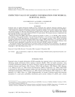 Expected value of sample information for Weibull survival data