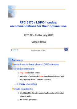 RFC 5170 / LDPC-* codes: recommendations for their optimal