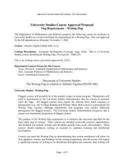 University Studies Course Approval Proposal