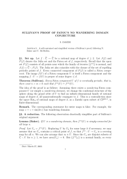 SULLIVAN`S PROOF OF FATOU`S NO WANDERING