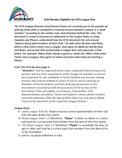 Defining a Paid Club Member - InterCounty Tennis Association