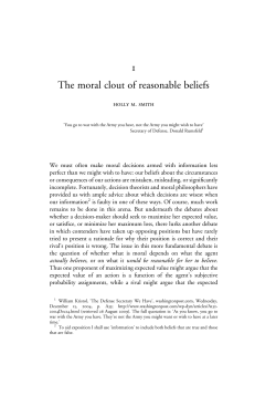 1 The moral clout of reasonable beliefs