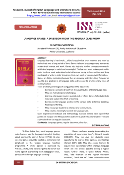 LANGUAGE GAMES: A DIVERSION FROM THE REGULAR