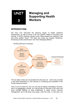 Introduction to Health Workforce Development- Unit 3