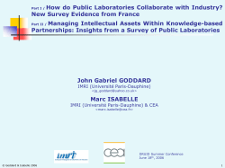 How do Public Laboratories Collaborate with Industry? New Survey