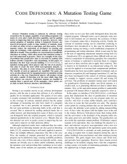 CODE DEFENDERS: A Mutation Testing Game