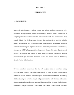CHAPTER 1 INTRODUCTION 1.1 BACKGROUND In portfolio
