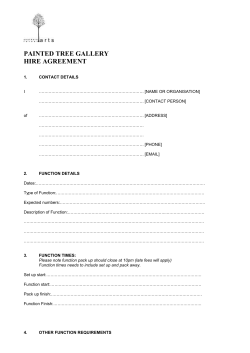 Painted Tree Gallery - Hire Agreement