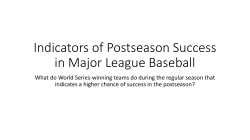 Indicators of Postseason Success in Major League Baseball