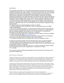 Dear Parents, Last night Matt Fradd spoke to our 7th and 8th grade