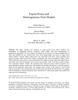 Export Prices and Heterogeneous Firm Models