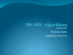 MS 101: Algorithms