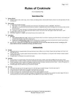 Rules of Crokinole - National Crokinole Association