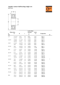 Angular contact ball bearings single row