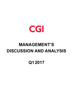 CGI Management`s Discussion and Analysis