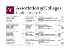 AoC Gold Award winners as at June 2016
