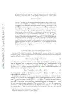 Improvements of Plachky