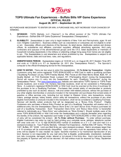 TOPS Ultimate Fan Experiences &ndash; Buffalo Bills VIP Game Experience