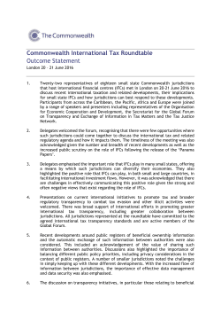 Commonwealth International Tax Roundtable Outcome Statement