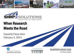 Implementation Strategies - Strategic Highway Research Program 2