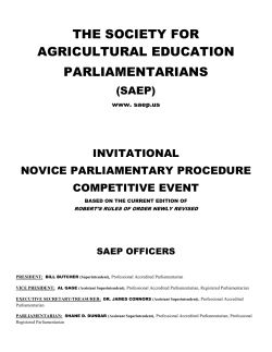Novice Parliamentary Procedure Rules