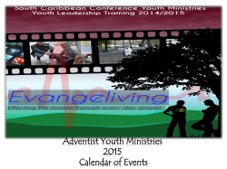 Adventist Youth Ministries 2015 Calendar of Events Youth Director