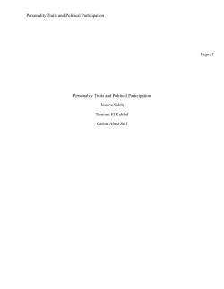 Personality Traits and Political Participation