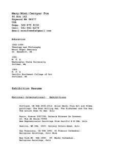 Mary(Mimi)Cernyar Fox Exhibition Resume