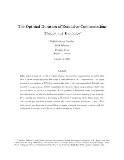 The Optimal Duration of Executive Compensation: Theory and