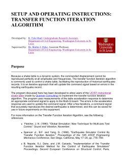 setup and operating instructions: transfer function iteration algorithm