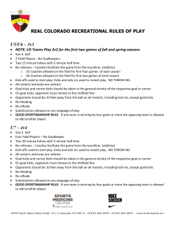 REAL COLORADO RECREATIONAL RULES OF PLAY U5/U6 &ndash; 3v3