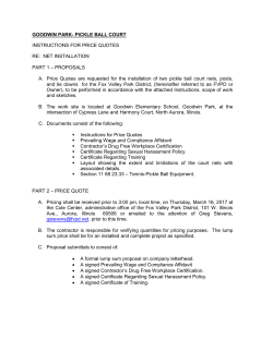 GOODWIN PARK- PICKLE BALL COURT INSTRUCTIONS FOR