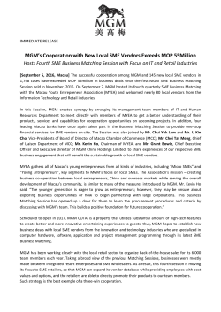 MGM`s Cooperation with New Local SME Vendors Exceeds MOP