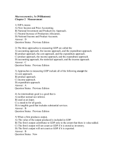 Macroeconomics, 5e (Williamson) Chapter 2 Measurement 1) NIPA